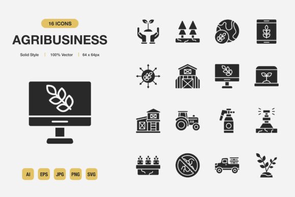 A Brand Designer's Review of Agribusiness Solid Icon Graphics