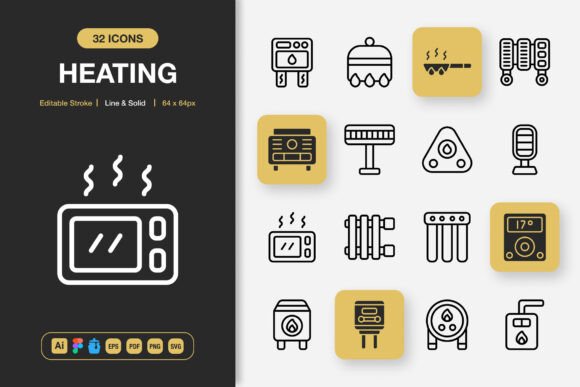A Designer's Assessment of Heating Icons: A Versatile Graphics Set
