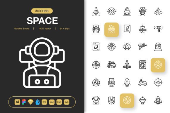 A Designer's Review of the Space Icons Graphics Set