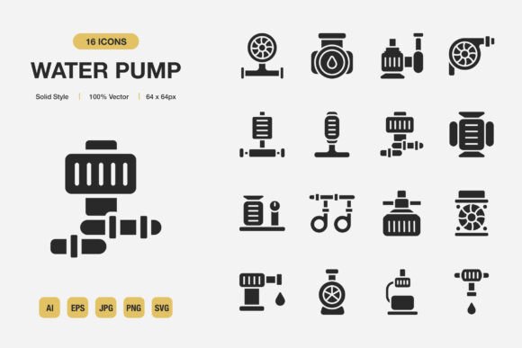 A Designer's Review of the Water Pump Solid Icons for Embroidery