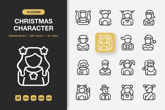 A Designer's Take on Minimalist Christmas Character Icons