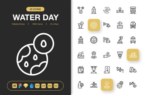 A Designer's Take on World Water Day Icons