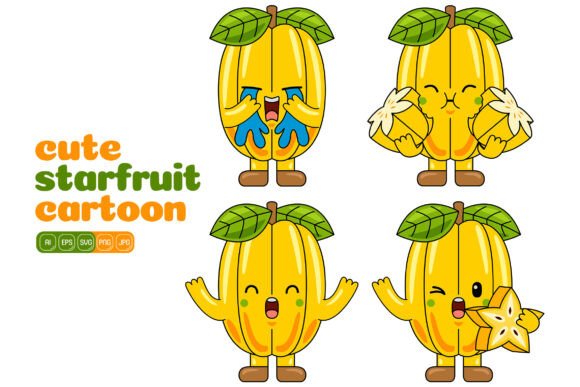 A Versatile Starfruit Mascot Pack for Publishers