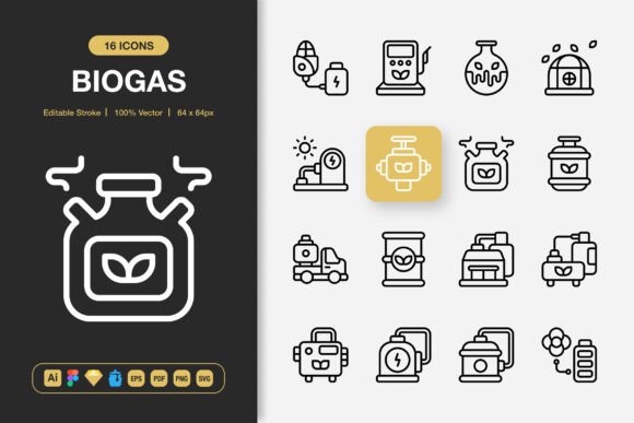 Biogas Icons: A Modern Graphics Set for Publishers