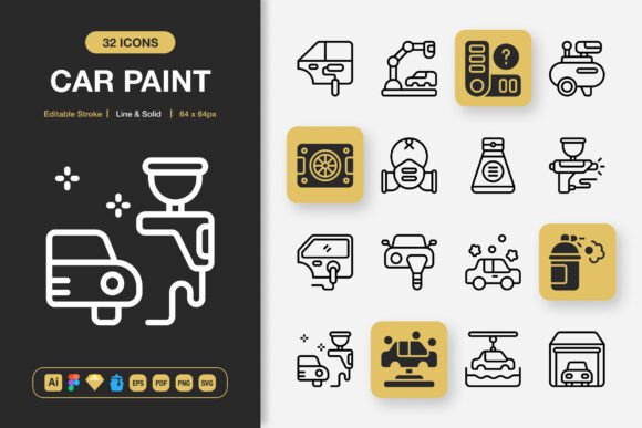 Car Paint Icons: A Fresh Take for Embroidery