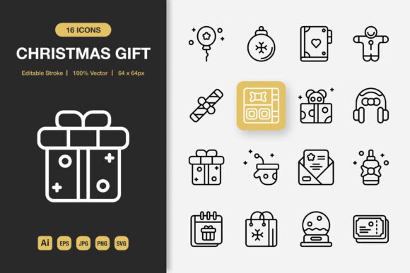 Christmas Gift Outline Icons: A Graphic Designer's Review