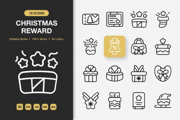 Christmas Reward Outline Icons: A Designer’s Review for Local Business Graphics