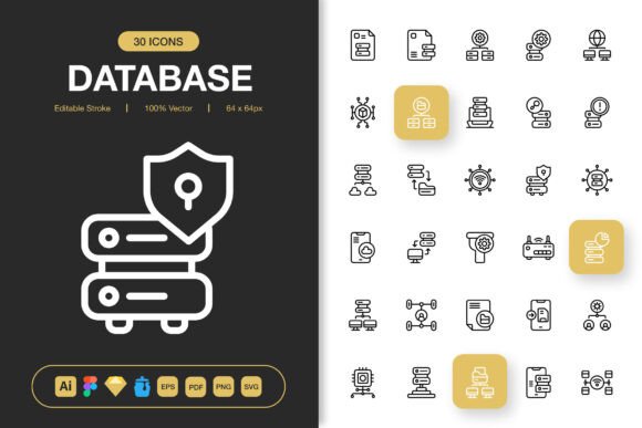 Database Outline Icons: A Designer’s Take on Minimalist Embroidery