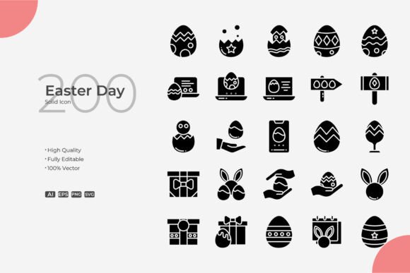 Easter Solid: A Set of 200 Clean Graphics & Icons