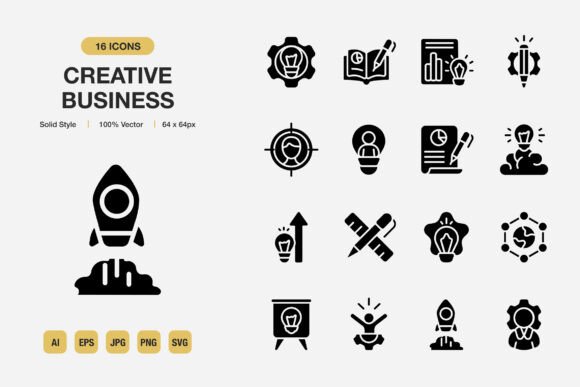 Enhance Your Content with Creative Business Solid Icons