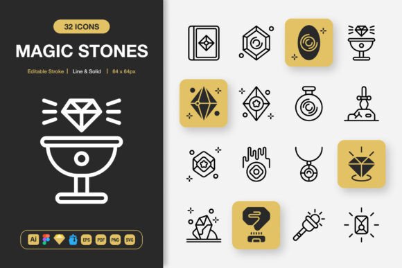 Exploring Magic Stones Icons for Embroidery