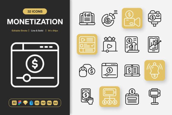 Monetization Icons: A Versatile Graphics Set for Local Brands