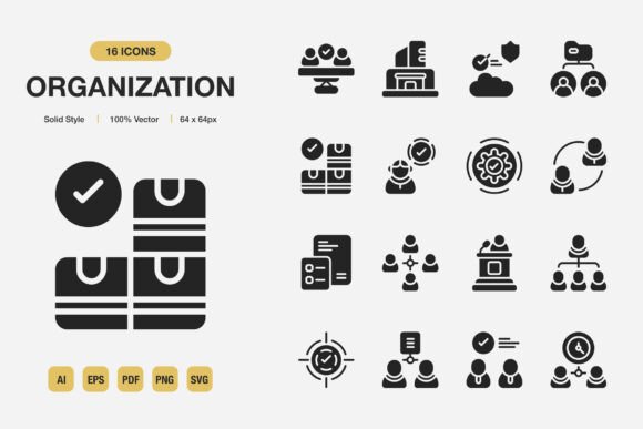 Organization Solid Icons: A Versatile Graphics Set for Modern Design