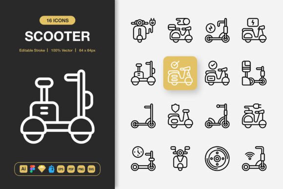 Review: Scooters Outline Icons for Modern Branding