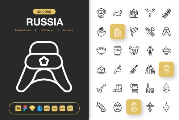 Russia Icons: A Versatile Graphics Set for Handmade Creators