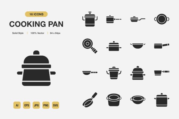 Solid Cooking Pan Icons: A Brand Designer's Review